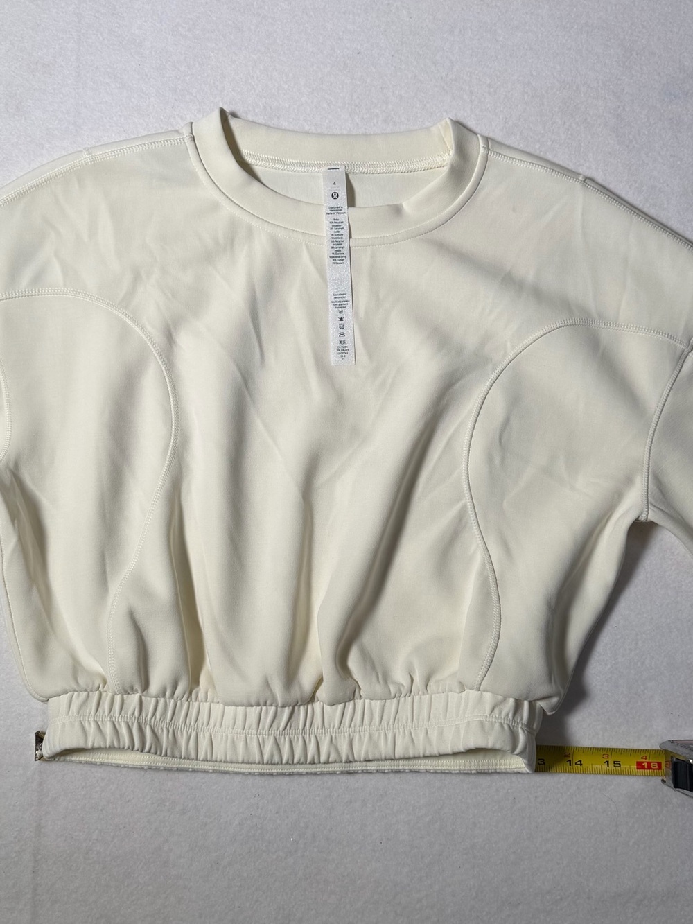 lululemon athletica Ivory Cropped Sweatshirt Top